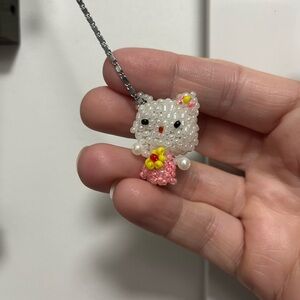 Beaded Hello kitty like Necklace